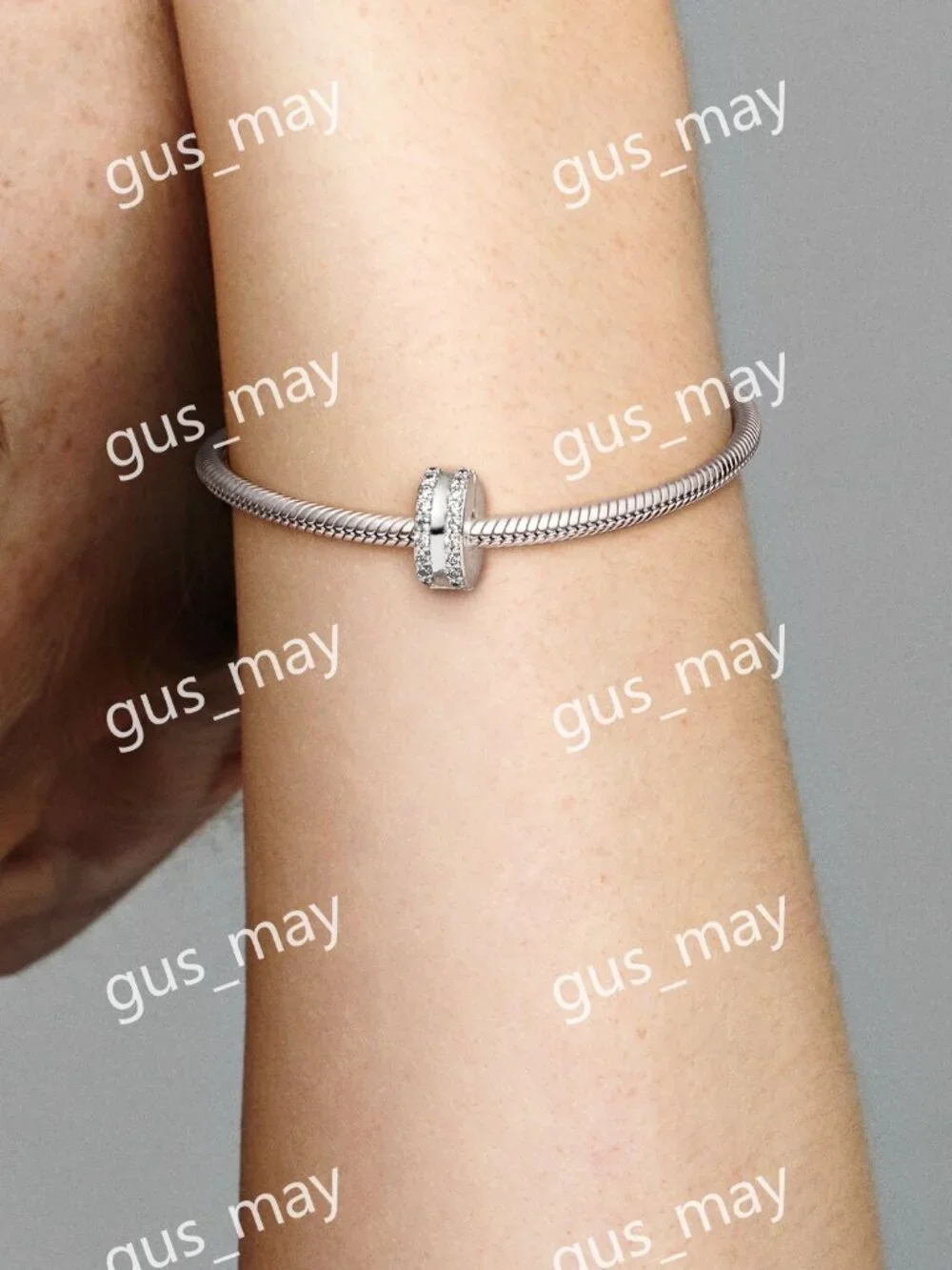 Pandora Double Lined Pavé Clip Charm